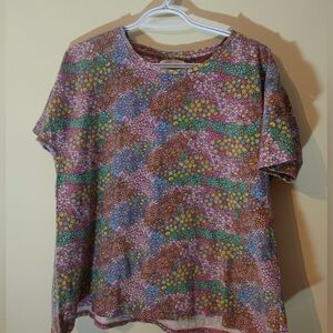 Cotton Happy Smiley face Tee Lil Smiling Flowers